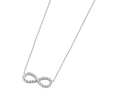 Lotus Silver Třpytivý stříbrný náhrdelník s čirými zirkony Nekonečno LP1253-1/1