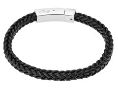 Lotus Style Černý kožený náramek Men Basic LS2386-2/1