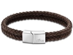 Lotus Style Dvojitý hnědý kožený náramek Men Basic LS2011-2/2