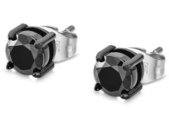 Lotus Style Ocelové náušnice s&nbsp;černými zirkony LS2167-4/2