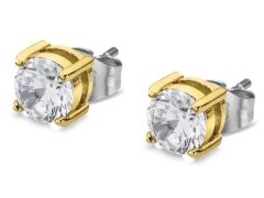 Lotus Style Moderní pozlacené náušnice se zirkony LS2167-4/3