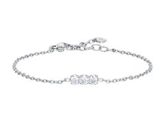 Luca Barra Elegantní ocelový náramek s&nbsp;čirými krystaly BK2806