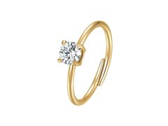 Luca Barra Nastavitelný pozlacený prsten se zirkonem ANK603