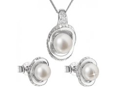 Evolution Group Luxusní stříbrná souprava s pravými perlami Pavona 29026.1 (náušnice, řetízek, přívěsek)