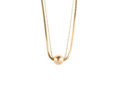 Marc Malone Dvojitý pozlacený náhrdelník Skye Gold Necklace MCN24001G