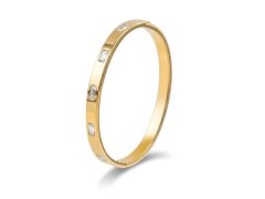 Marc Malone Elegantní pevný náramek s&nbsp;čirými krystaly Doré MCB250400G