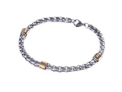 Marc Malone Ocelový bicolor náramek pro muže MCGB5072SG