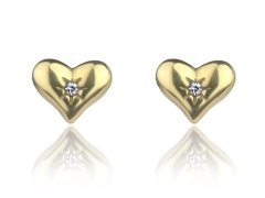 Marc Malone Pozlacené srdíčkové náušnice se zirkonem MCE24021G