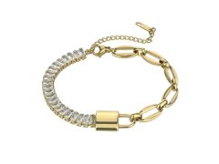Marc Malone Pozlacený náramek se zirkony Jacqueline White Bracelet MCB24037G