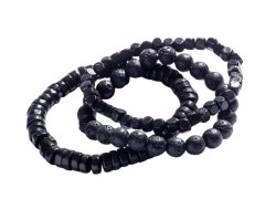 Marc Malone Sada tří korálkových náramků s&nbsp;minerálními kameny MCGB5090