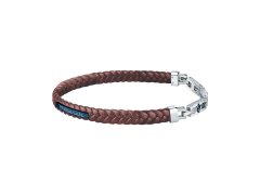 Maserati Hnědý kožený náramek Recycled Leather JM222AVE03