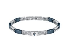 Maserati Moderní pánský náramek s krystaly Ceramic JM223ATZ23