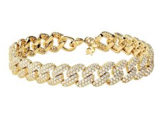 Michael Kors Luxusní pozlacený náramek se zirkony Statement Link MKC1427AN710