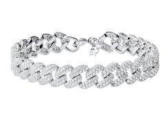 Michael Kors Luxusní stříbrný náramek se zirkony Statement Link MKC1427AN040