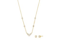 Michael Kors Pozlacená souprava šperků Premium MKC1774SET (náhrdelník, náušnice)