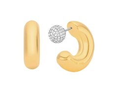 Michael Kors Pozlacené oboustranné náušnice se zirkony Premium MKJ8510931