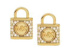 Michael Kors Stříbrné náušnice pecky se zirkony Visací zámek MKC1628AN710