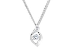 Modesi Nádherný náhrdelník s krystalem a zirkony M43066 (řetízek, přívěsek)