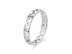 MOISS Dámský stříbrný prsten se srdíčky R0002048-P 46 mm