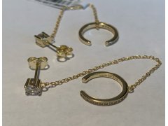 MOISS Dvojité řetízkové náušnice z pozlaceného stříbra E0004294