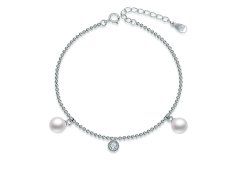 MOISS Elegantní stříbrný náramek s perlami BP000025