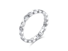 MOISS Elegantní stříbrný prsten s čirými zirkony R00019 52 mm