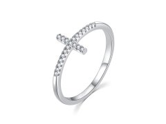 MOISS Elegantní stříbrný prsten s křížkem R00020 58 mm