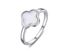 MOISS Luxusní stříbrný prsten s&nbsp;perletí Čtyřlístek R0004455-P 52 mm