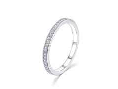 MOISS Minimalistický stříbrný prsten se zirkony R00020 44 mm