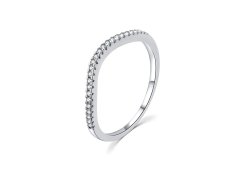 MOISS Minimalistický stříbrný prsten se zirkony R00023 52 mm