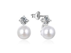 MOISS Krásné stříbrné náušnice s perlami Naomi E0003104