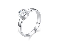 MOISS Půvabný stříbrný prsten s čirým zirkonem R00020 48 mm