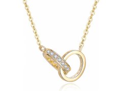 MOISS Stylový pozlacený náhrdelník s kroužky N0000580