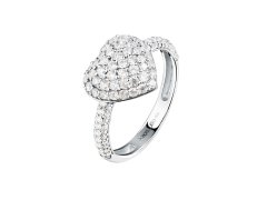 Morellato Blyštivý stříbrný prsten Srdce Nobile SAZK030 52 mm