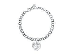 Morellato Dámský ocelový náramek Srdce s&nbsp;krystaly Battito SAZQ05