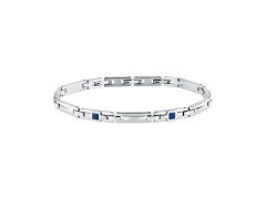 Morellato Elegantní ocelový náramek s&nbsp;modrými zirkony Motown SALS130