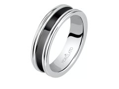 Morellato Luxusní ocelový prsten s černým detailem Motown SALS65 59 mm