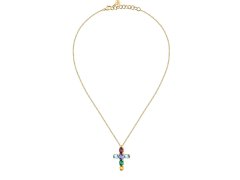 Morellato Moderní pozlacený náhrdelník s křížkem Colori SAVY02