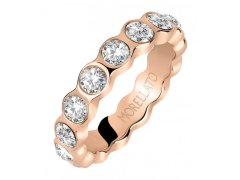 Morellato Pozlacený ocelový prsten s čirými krystaly Cerchi SAKM39 52 mm