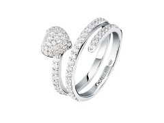 Morellato Otevřený stříbrný prsten Srdce se zirkony Nobile SAZK070 54 mm