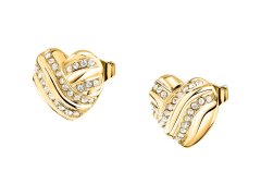 Morellato Pozlacené srdíčkové náušnice s&nbsp;krystaly Battito SAZQ07