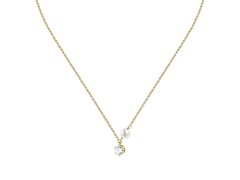 Morellato Pozlacený náhrdelník s&nbsp;pravou perlou a&nbsp;zirkonem Perla SXU57