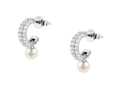 Morellato Stříbrné náušnice s&nbsp;pravou perlou a&nbsp;zirkony Perla SXU52