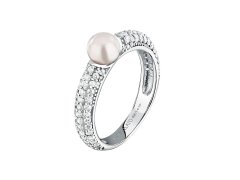 Morellato Stříbrný prsten s&nbsp;pravou perlou a&nbsp;zirkony Perla SXU500 56 mm