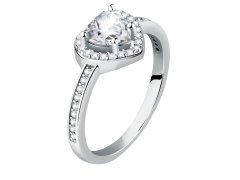 Morellato Třpytivý stříbrný prsten Srdce Tesori SAVB140 56 mm