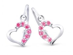 Cutie Jewellery Něžné dětské náušnice z bílého zlata C2757-10-X-2 fuchsiová
