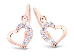 Cutie Jewellery Něžné dětské náušnice z růžového zlata C2757-10-X-4 bílá