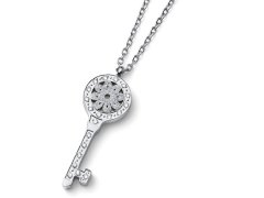 Oliver Weber Originální náhrdelník Klíč s čirými zirkony Swarovski Unlock 12159