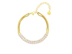 Oliver Weber Dvojitý pozlacený náramek s&nbsp;kubickými zirkony Cryston Lumiere 32443G