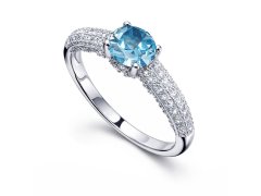 Oliver Weber Elegantní stříbrný prsten s&nbsp;kubickými zirkony Royal 63271 AQU 61 mm